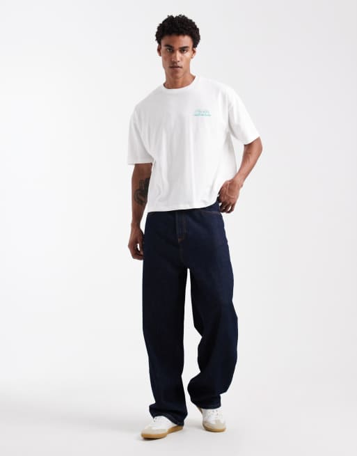 Camiseta blanca de corte cuadrado extragrande con estampado gráfico del monte Fuji de ASOS DESIGN, 2 de 5