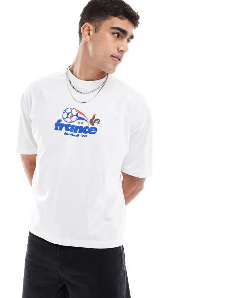 Camiseta blanca de corte cuadrado extragrande con estampado gráfico deportivo "France" de ASOS DESIGN - view 1