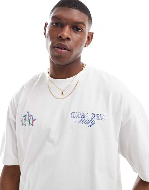 Camiseta blanca de corte cuadrado extragrande con estampado gráfico veraniego de ASOS DESIGN, 3 de 4