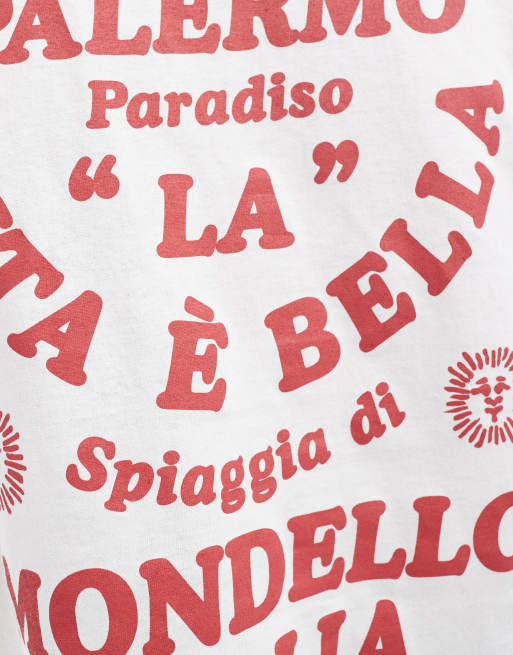 Camiseta blanca de corte cuadrado extragrande con estampado "Sicily" en la espalda de ASOS DESIGN, 3 de 4