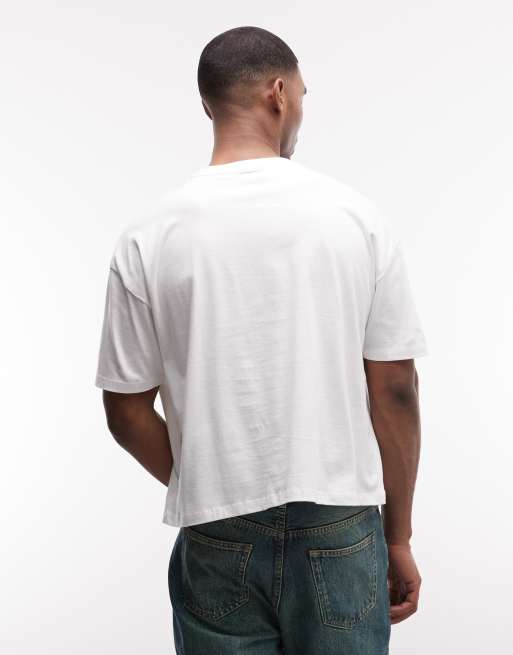 Camiseta blanca de corte cuadrado extragrande con gráfico de estilo cowboy de ASOS DESIGN, 4 de 5