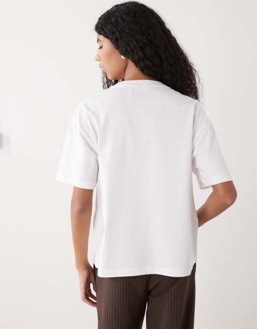 Camiseta blanca de corte cuadrado extragrande de Monki, 4 de 4