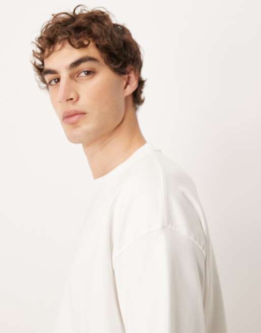 Camiseta blanca de corte cuadrado extragrande de tejido entrelazado premium de ASOS DESIGN, 4 de 5