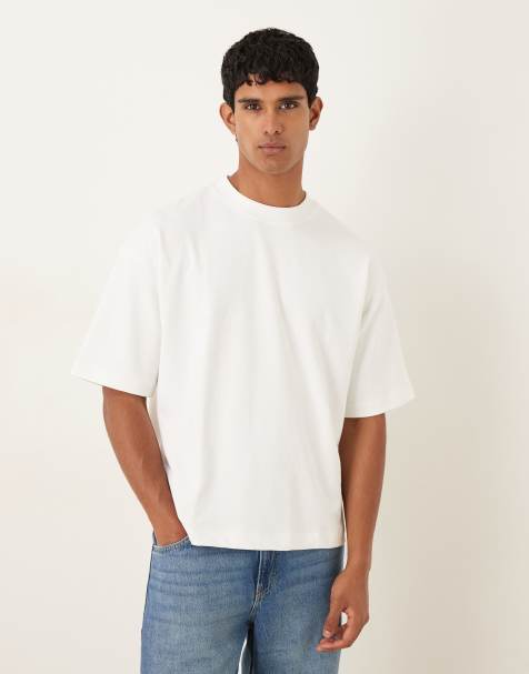 Camiseta blanca de corte cuadrado extragrande de tejido grueso breatheMAX™ de mezcla de algodón de ASOS DESIGN - view 1