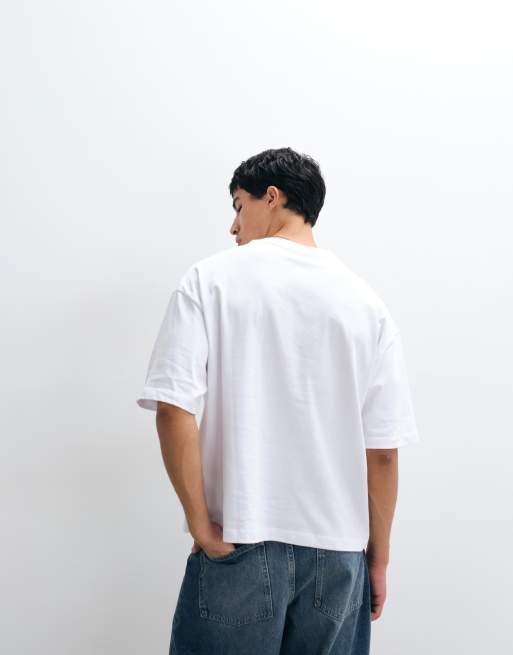 Camiseta blanca de corte cuadrado extragrande de tejido grueso de ASOS DESIGN, 5 de 5
