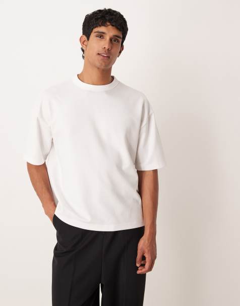 Camiseta blanca de corte cuadrado extragrande de tejido grueso de mezcla de algodón breatheMAX de ASOS DESIGN - view 1