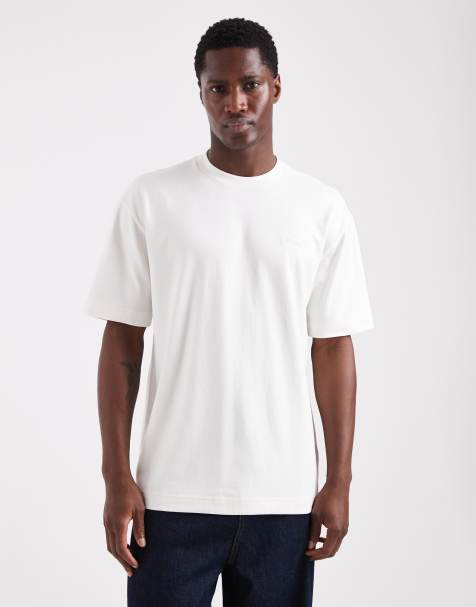 Camiseta blanca de corte cuadrado y manga corta con logo de tejido fresco de Hollister - view 1