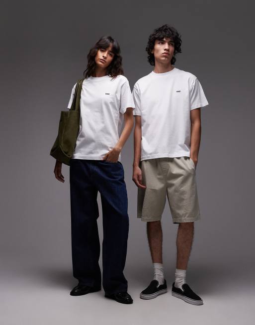 Camiseta blanca de corte estándar con logo en la parte izquierda del pecho de Vans, 2 de 4