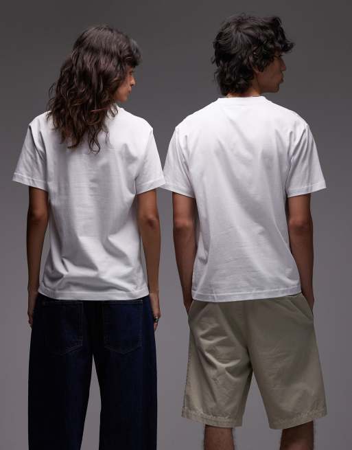 Camiseta blanca de corte estándar con logo en la parte izquierda del pecho de Vans, 3 de 4