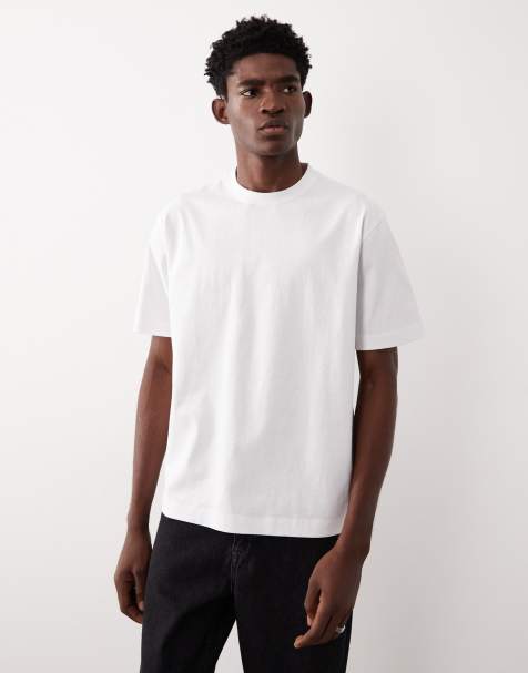 Camiseta blanca de corte estándar distintivo de tejido grueso de ASOS COLLECTIVE AC-T-251 - view 1