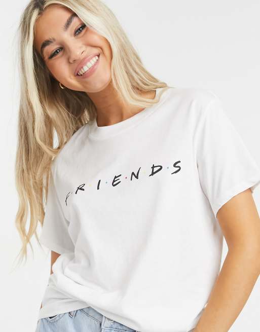 Camiseta blanca de corte holgado con cuello redondo de TYPO x Friends