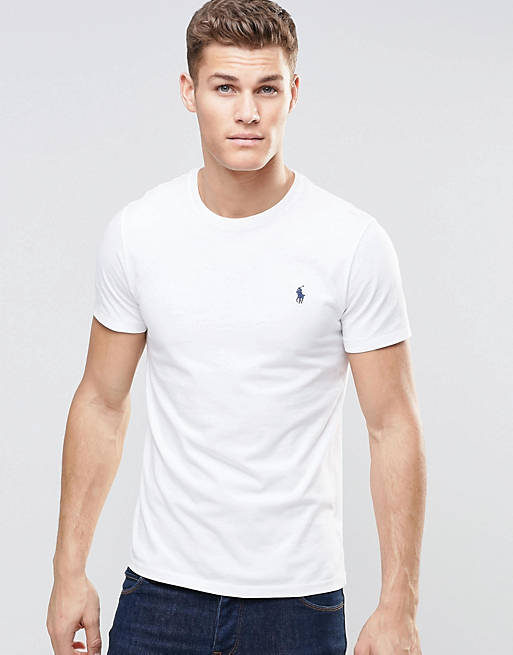 Camiseta blanca de corte slim con cuello redondo de Polo Ralph Lauren