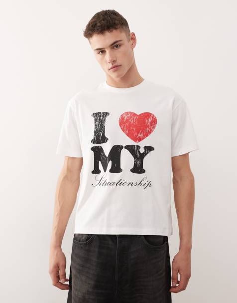 Camiseta blanca de corte slim con estampado de texto de COLLUSION - view 1