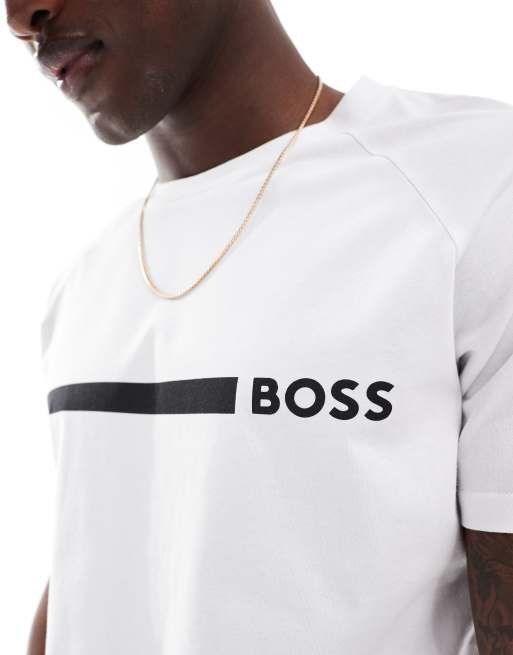 Camiseta blanca de corte slim de BOSS Swimwear, 2 de 4