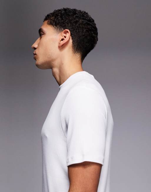 Camiseta blanca de corte slim de modal acanalado muy suave Rest Day de 4505, 4 de 5