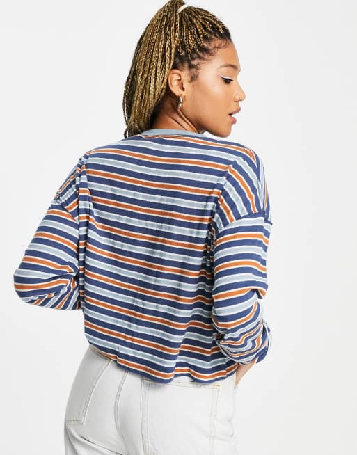 Camiseta blanca de manga larga a rayas High Heritage de Quiksilver, 4 de 4