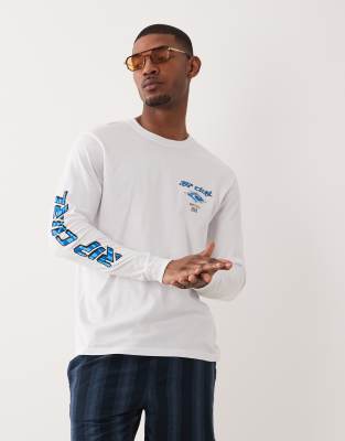 Camiseta blanca de manga larga con diseño degradado de Ripcurl-Blanco