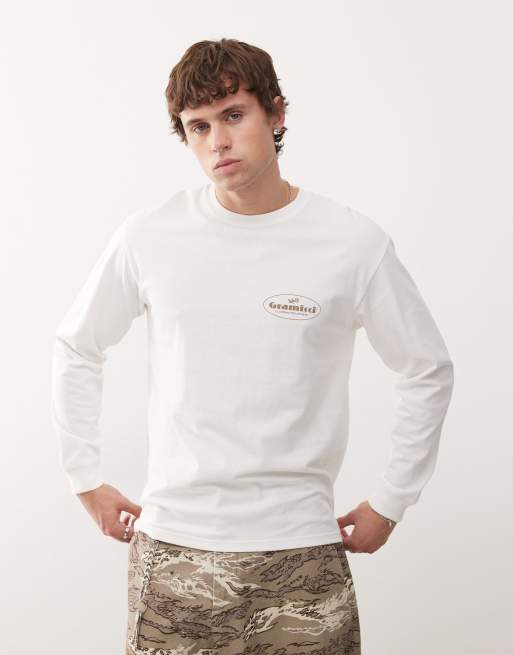 Camiseta blanca de manga larga con estampado gráfico "Climbing Equipment" de Gramicci, 4 de 4