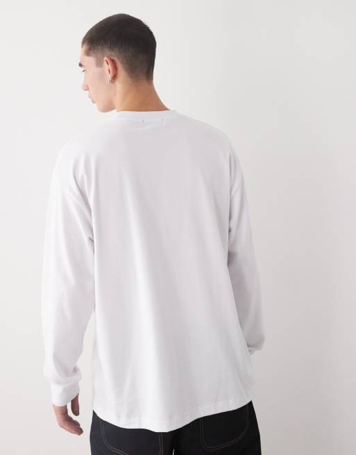 Camiseta blanca de manga larga con estampado gráfico del logo de XLarge, 3 de 5