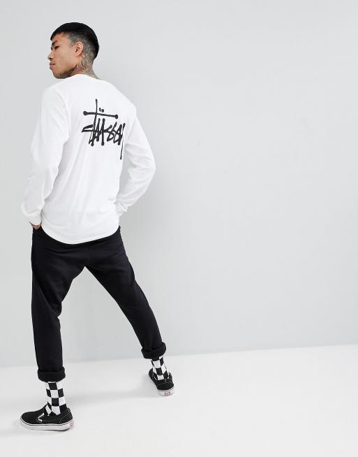 Camiseta discount blanca stussy