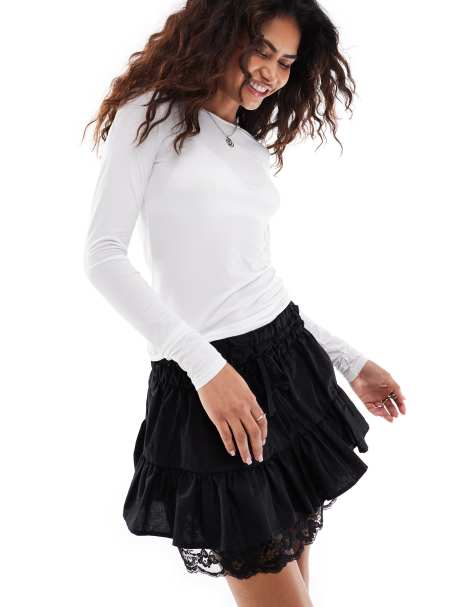 Camiseta blanca de manga larga de punto fino de Weekday - view 1