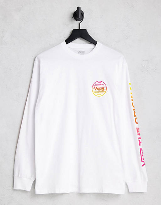 Hombre Tops | Camiseta blanca de manga larga Original de Vans Authentic - YJ72234