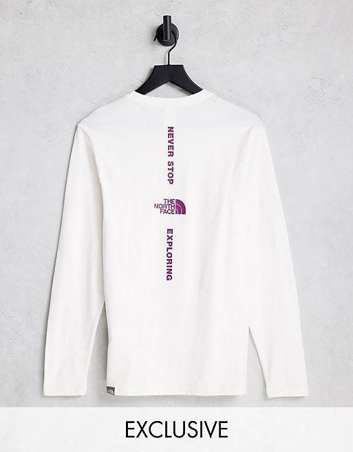 Mujer Tops | Camiseta blanca de manga larga Vertical exclusiva en ASOS de The North Face - CZ14654
