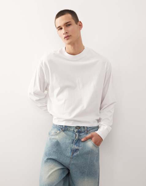 Camiseta blanca de manga larga y corte cuadrado de COLLUSION - view 1