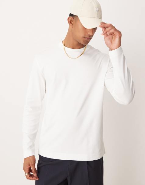 Camiseta blanca de manga larga y corte estándar de Mango - view 1