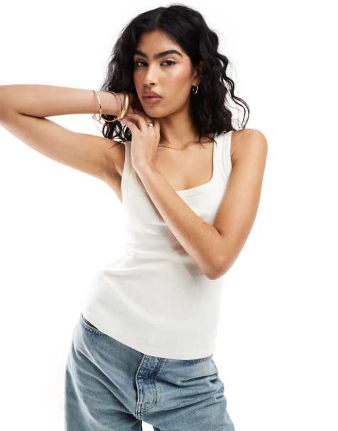 Camiseta blanca de tirantes ajustada de & Other Stories - view 1