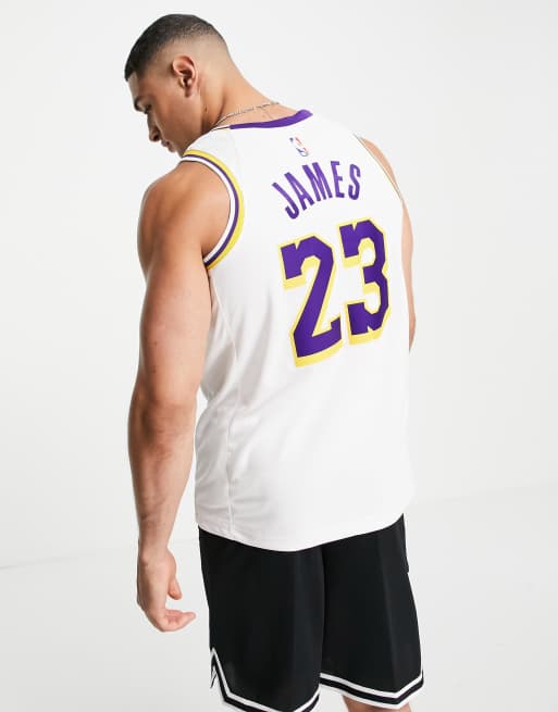 Camiseta blanca de tirantes Association Edition Lebron James de los Lakers de la NBA de Nike Basketball | ASOS