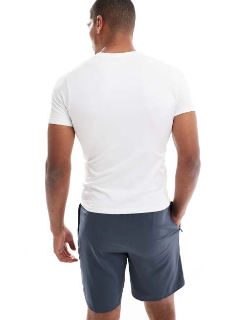 Camiseta blanca deportiva de corte slim sin costuras de 4505 , 4 de 4