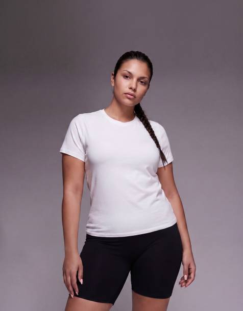 Camiseta blanca entallada de algodón con acabado de secado rápido Everyday de 4505 Curve - view 1