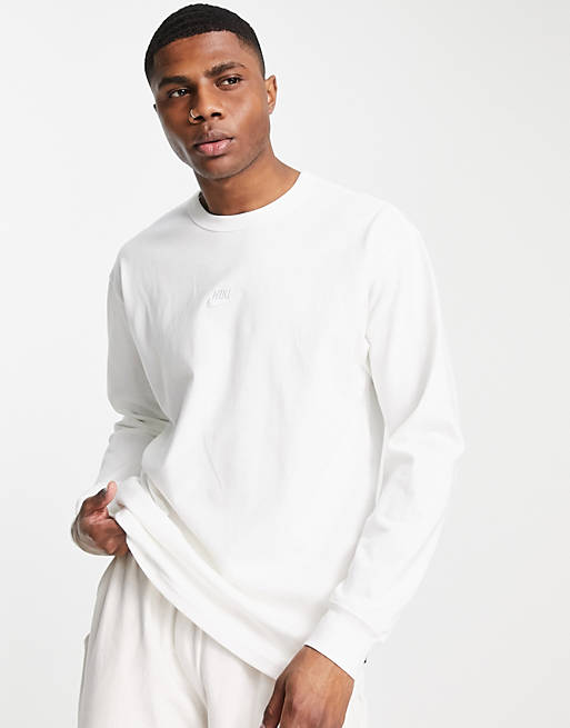 Camiseta blanca extragrande básica manga larga de grueso de Nike | ASOS