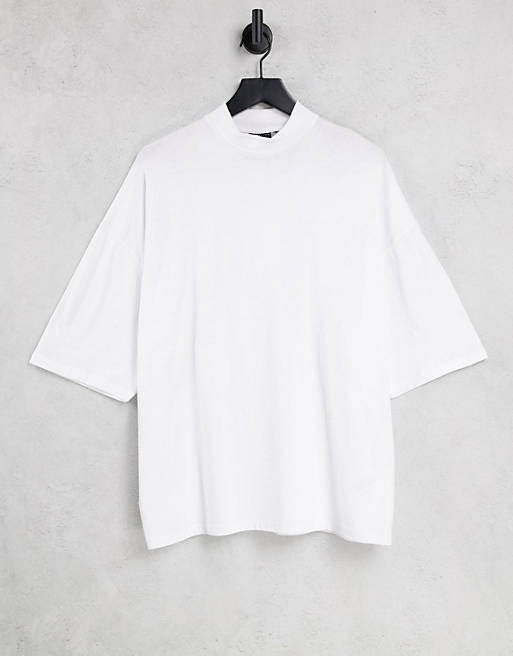 Hombre Other | Camiseta blanca extragrande con cuello subido de ASOS DESIGN - FU28335