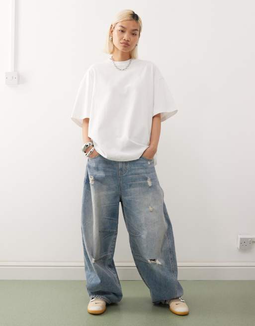 Camiseta blanca extragrande con cuello subido de Weekday, 2 de 4