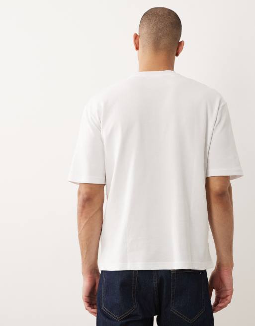 Camiseta blanca extragrande con detalle de bolsillo de Selected, 5 de 5