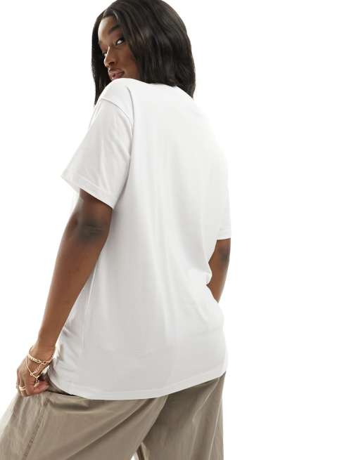 Camiseta blanca extragrande con detalle fITS de In The Style, 3 de 4