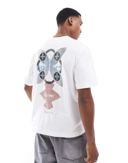 Camiseta blanca extragrande con estampado 