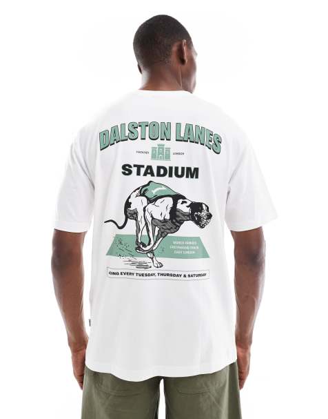 Camiseta blanca extragrande con estampado "Dalston Dogs" en la espalda de ONLY & SONS - view 1