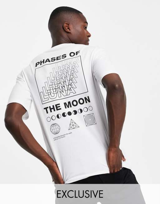 Camiseta blanca extragrande con estampado de calavera en la espalda de mezcla de algodón exclusiva en ASOS de Selected Homme - WHITE
