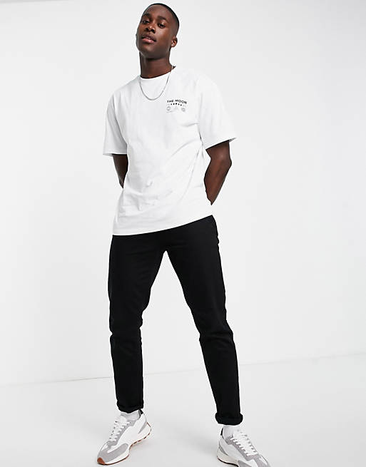 Camiseta blanca extragrande con estampado de calavera en espalda de mezcla de algodón exclusiva en ASOS de Homme - WHITE | ASOS