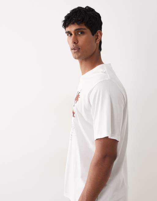 Camiseta blanca extragrande con estampado de coche de Jack & Jones, 4 de 5