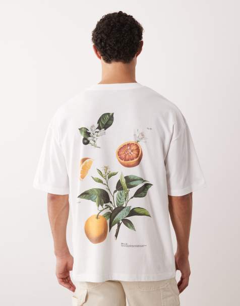 Camiseta blanca extragrande con estampado de frutas de ASOS DESIGN - view 1