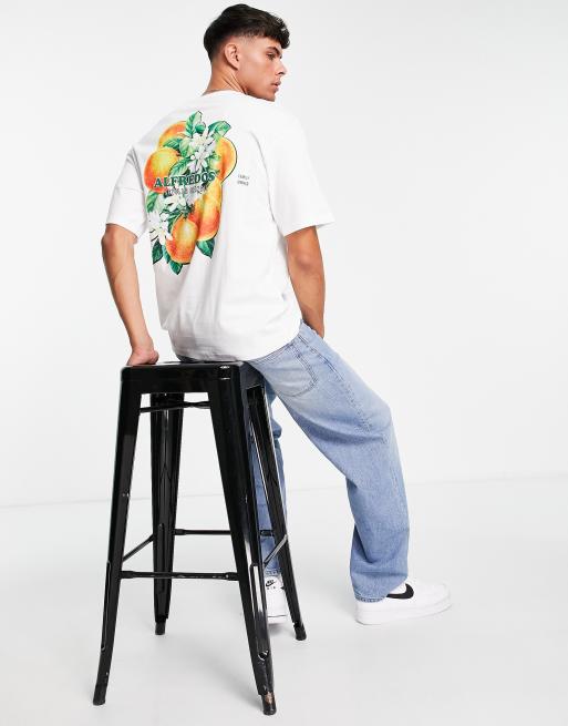 Camiseta blanca extragrande con estampado de frutas de Jack & Jones Originals, 2 de 4