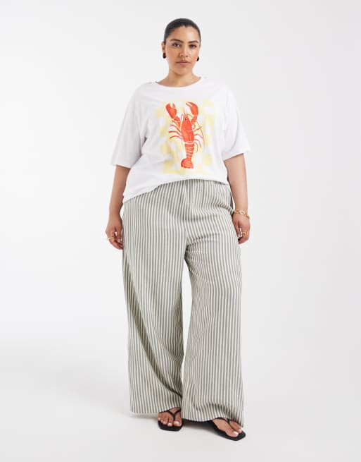 Camiseta blanca extragrande con estampado de langosta de ONLY Curve, 2 de 4