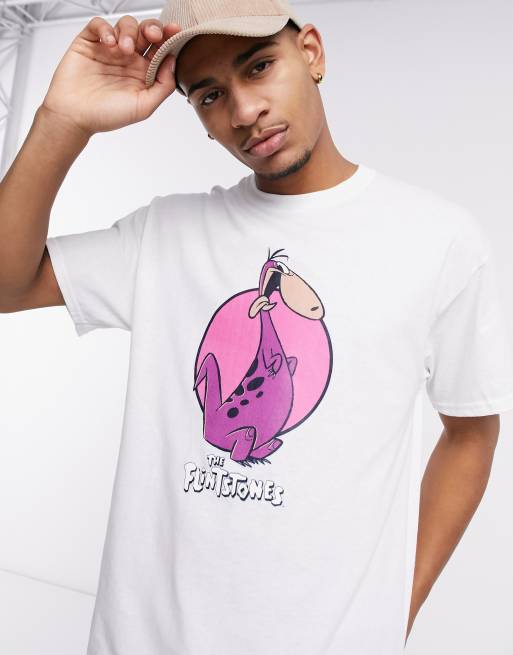 Camiseta blanca extragrande con estampado de Picapiedra' de New | ASOS