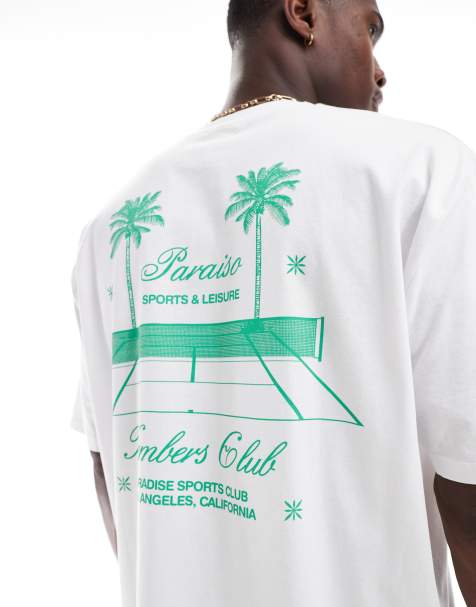 Camiseta blanca extragrande con estampado de tenis en la espalda de ASOS DESIGN - view 1