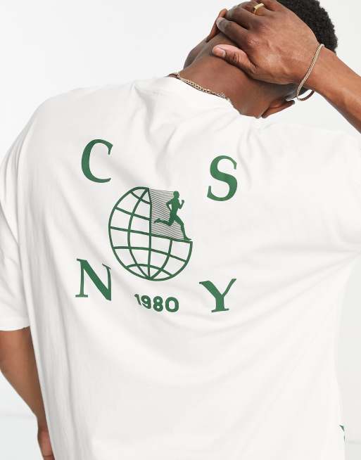 Camiseta blanca extragrande con estampado de texto en la parte trasera de ASOS DESIGN