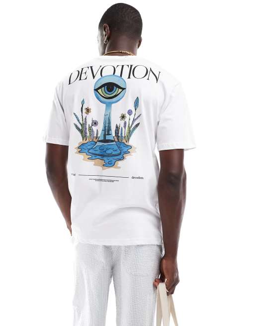 Camiseta blanca extragrande con estampado 